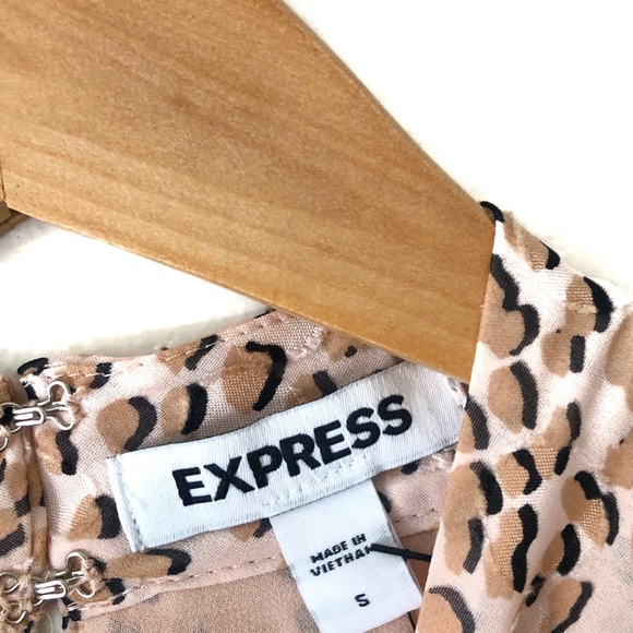 Express Leopard Ruffle Halter Neck Tank Top - Picture 5 of 6